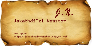 Jakabházi Nesztor névjegykártya